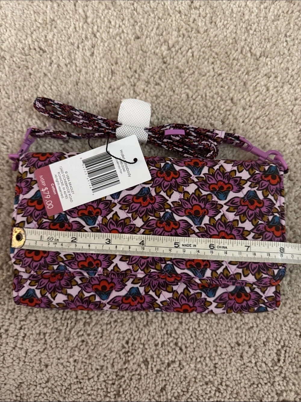 Vera Bradley wallet crossbody Scaevola  Fan & Bag Charm for Airpods - Picture 9 of 11